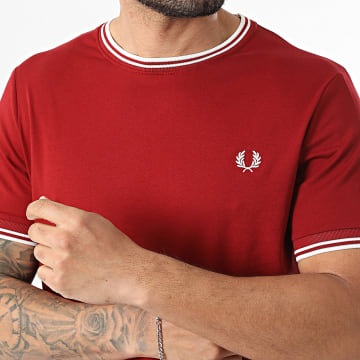 Fred Perry - T-Shirt Twin Tipped M1588V vermelho escuro branco