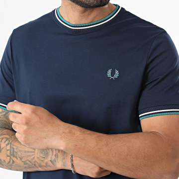 Fred Perry - Camiseta Twin Tipped M1588V Azul Marino Turquesa