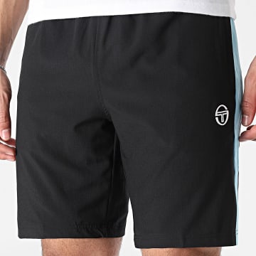 Sergio Tacchini - Short Jogging A Bandes Goccia 41556 Noir Bleu Clair