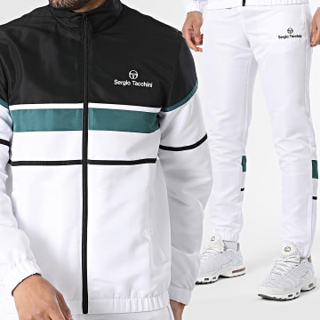 Sergio Tacchini - Chándal Scorpione 41561 Negro Blanco Verde Oscuro