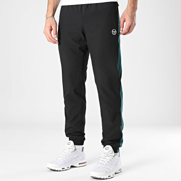 Sergio Tacchini - Pantalón chándal A Bandas Gemelli 41560 Negro Verde Oscuro