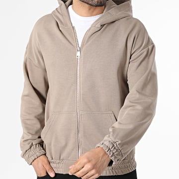 Uniplay - Felpa con cappuccio con zip 200 Marrone Chiaro