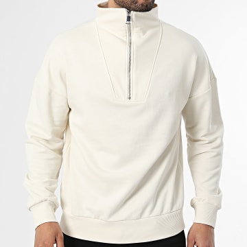 Uniplay - Sweat Col Zippé 208 Beige Clair