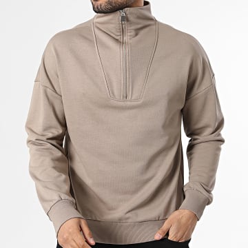 Uniplay - Sweat Col Zippé 208 Marron Clair