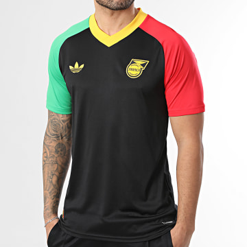 Adidas Originals - Maillot De Foot Jamaica 26 x Bob Marley Away Prematch Jersey KA1909 Noir Rouge Vert Jaune