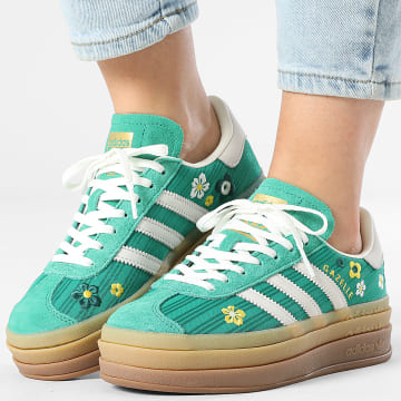 Adidas Originals - Baskets Femme Gazelle Bold W IH1920 Bold Green Off White Eqt Yellow x Liberty London