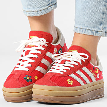 Adidas Originals - Baskets Femme Gazelle Bold W IH1921 Better Scarlet Off White Eqt Yellow x Liberty London
