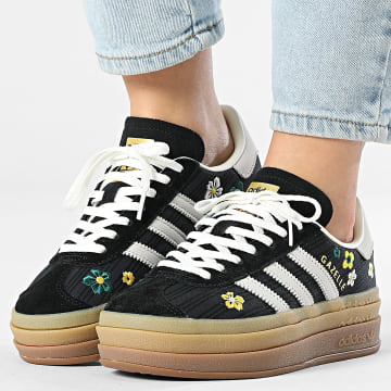 Adidas Originals - Baskets Femme Gazelle Bold W IH1922 Core Black Off White Eqt Yellow x Liberty London