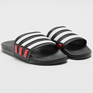 Adidas Originals - Chinelos Adilette OG JQ9515 Preto Core Branco Calçado Vermelho Melhor