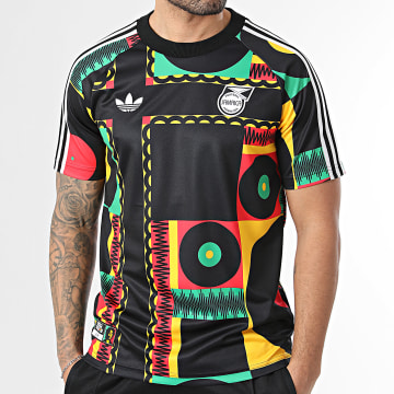 Adidas Originals - Maillot De Foot A Bandes Jamaica x Bob Marley Originals KS2679 Noir Jaune Rouge Vert