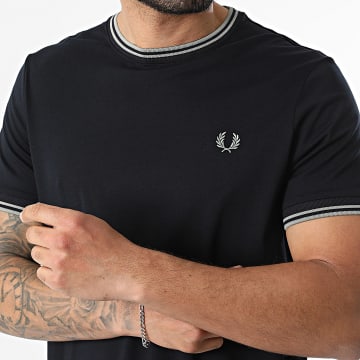 Fred Perry - Camiseta Twin Tipped M1588V Azul Marino Verde Claro