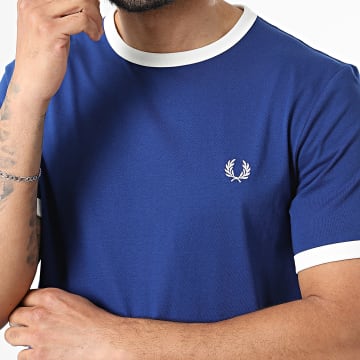 Fred Perry - Camiseta Ringer M3519 Azul Rey Blanco