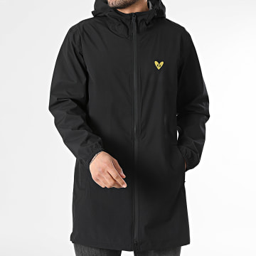 Luxury Lovers - Impermeável Capuz Bordado Coração Dourado Preto