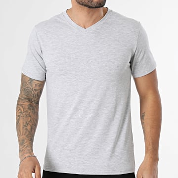 MTX - Camiseta Cuello V Gris Jaspeado