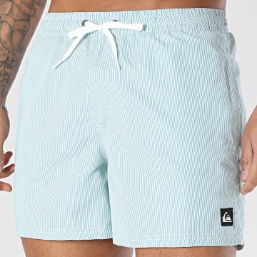 Quiksilver - Short De Bain A Rayures Everyday Solid Volley EQYJV04120 Bleu Clair Blanc