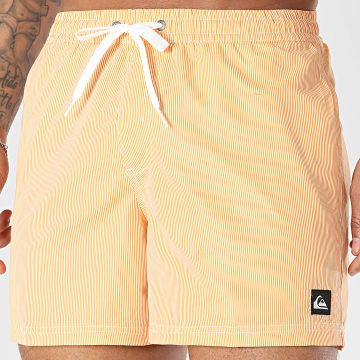 Quiksilver - Short De Bain A Rayures Everyday Solid Volley EQYJV04101 Orange Blanc
