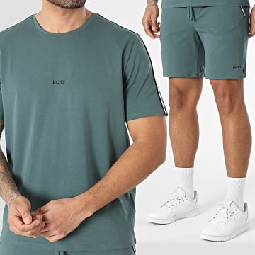 BOSS - Ensemble Tee Shirt Et Short Jogging Unique 50545930 50545942 Vert Foncé