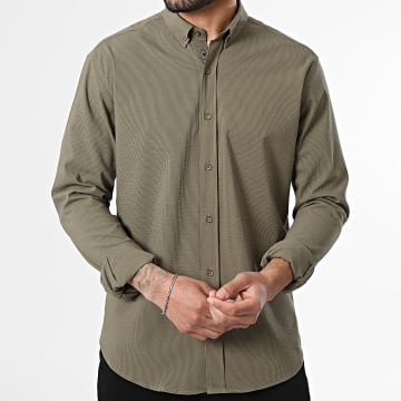 Classic Series - Chemise Manches Longues A Rayures 114 Vert Kaki