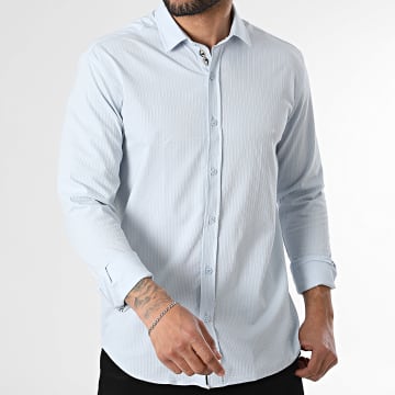 Classic Series - Chemise Manches Longues A Rayures 136 Bleu Clair