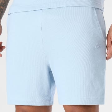 Lacoste - Short Jogging Logo Brodé Crocodile Ton Sur Ton Bleu Clair