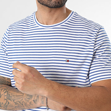 Tommy Hilfiger - Camiseta a Rayas Essential Seasonal 0923 Blanca Azul Real