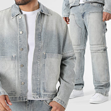Uniplay - Tracksuit Jean Zipped Jacket And Baggy Fit Jean 390 Blue Wash