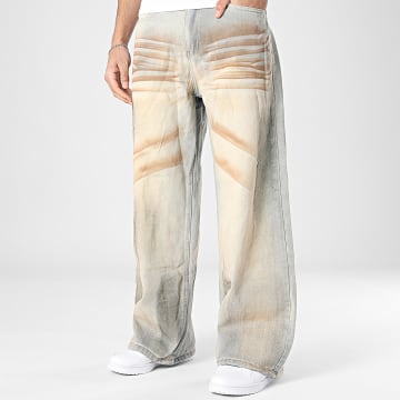 Uniplay - Jean Baggy 485 Bleu Wash Beige Camel