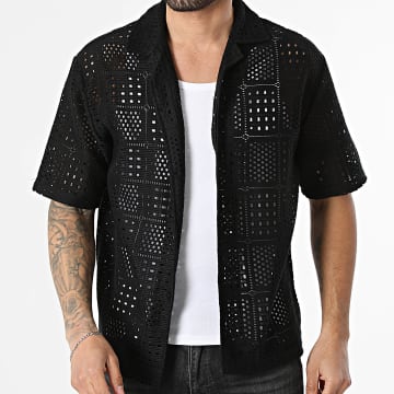 Uniplay - Chemise Manches Courtes Ajourée 103 Noir