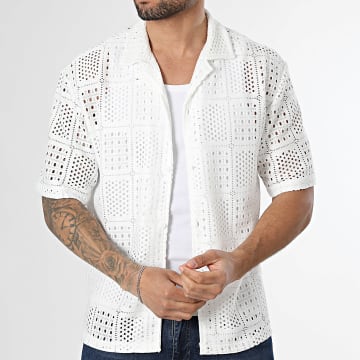 Uniplay - Chemise Manches Courtes Ajourée 103 Beige Clair