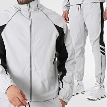 Uniplay - Trainingsanzug 169 Hellgrau Schwarz Reflektierend