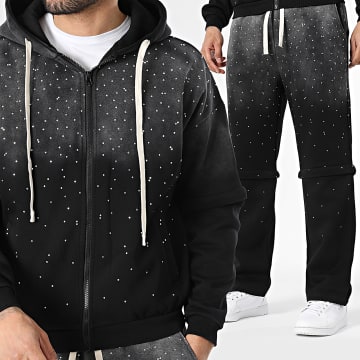 Uniplay - Set Trainingsanzug mit Strass 078 Schwarz Farbverlauf