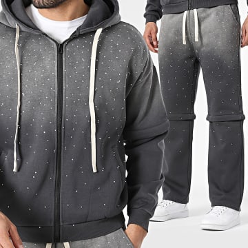 Uniplay - Set Trainingsanzug mit Strass 078 Grau Farbverlauf