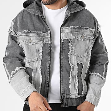 Uniplay - Jeansjacke mit Kapuze Reißverschluss 460 Anthrazit Grau