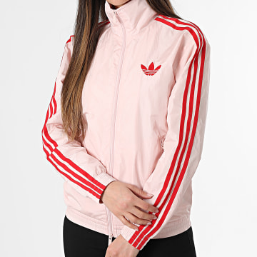 Adidas Originals - Veste Zippée A Bandes Femme KW4531 Rose Rouge