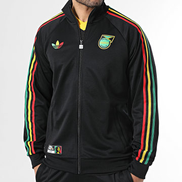 Adidas Originals - Veste Zippée A Bandes Jamaica x Bob Marley Originals JY5225 Noir Jaune Vert Rouge