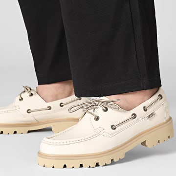 Clarks - Chaussures Bateau Cleyhill Boat Cream Leather