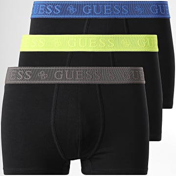 Guess - Lot De 3 Boxers U6GG23-K6YW1 Noir Bleu Roi Vert Kaki Vert Lime