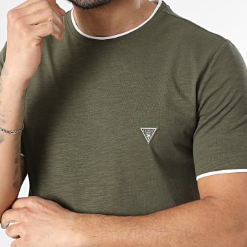 Guess - Camiseta F6GI06-K6XN4 Verde Kaki Jaspeado