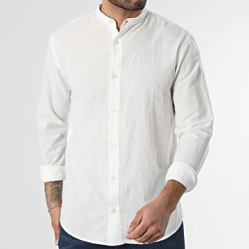 Jack And Jones - Chemise Manches Longues En Lin Breeze Linen Blend Blanc