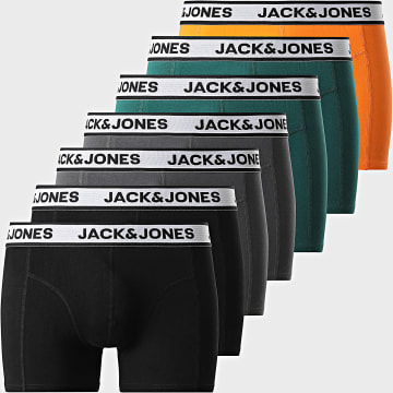 Jack And Jones - Lot De 7 Boxers Nolan Noir Gris Anthracite Vert Bouteille Orange
