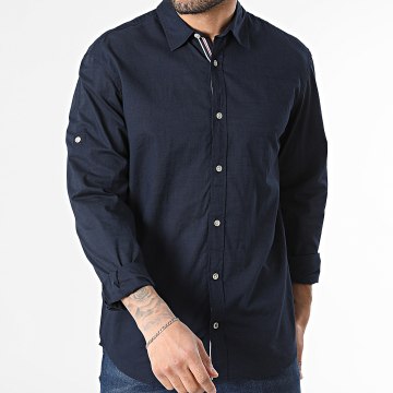 Jack And Jones - Camisa Manga Larga Henry Azul Marino