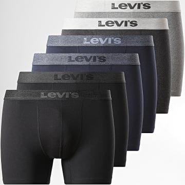 Levi's - Lot De 6 Boxers 701241232 Bleu Marine Noir Gris Anthracite Chiné Gris Chiné