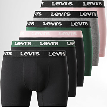 Levi's - Pack van 6 Boxers 701241377 Zwart Grijs Gemêleerd Groen Roze