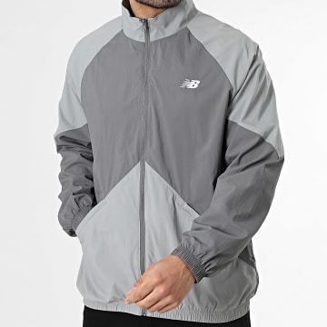 New Balance - Casaco Zíper Relaxed Fit MJ61J73Y Cinza Antracite Cinza Claro