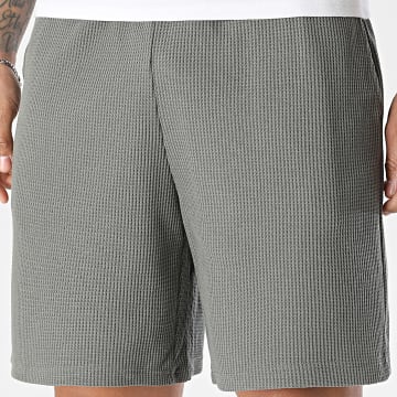 Only And Sons - Short Jogging Gaufré Tobie Vert Kaki Foncé