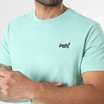 Superdry - Camiseta Essential Logo Bordado M1011245A Turquesa