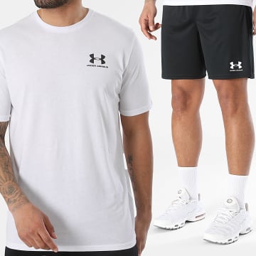 Under Armour - Tracksuit T-Shirt And Jogger Short Challenger 1326799 1372691 White Black