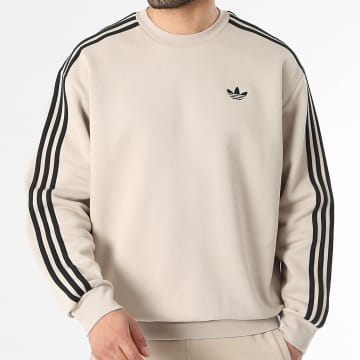 Adidas Originals - Sweat Crewneck A Bandes 3 Stripes KE2917 Beige Noir