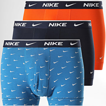 Nike - Lot De 3 Boxers Essential Cotton Stretch KE1284 Bleu Clair Orange Bleu Marine
