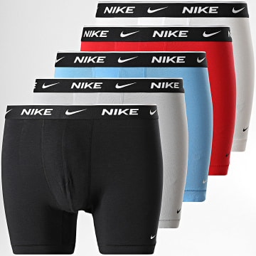 Nike - Lot De 5 Boxers Essential Micro KE1296 Noir Blanc Gris Bleu Rouge